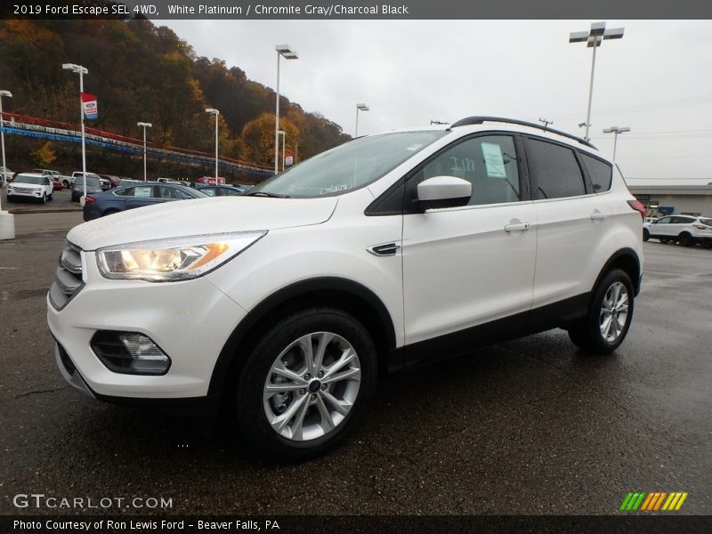 White Platinum / Chromite Gray/Charcoal Black 2019 Ford Escape SEL 4WD