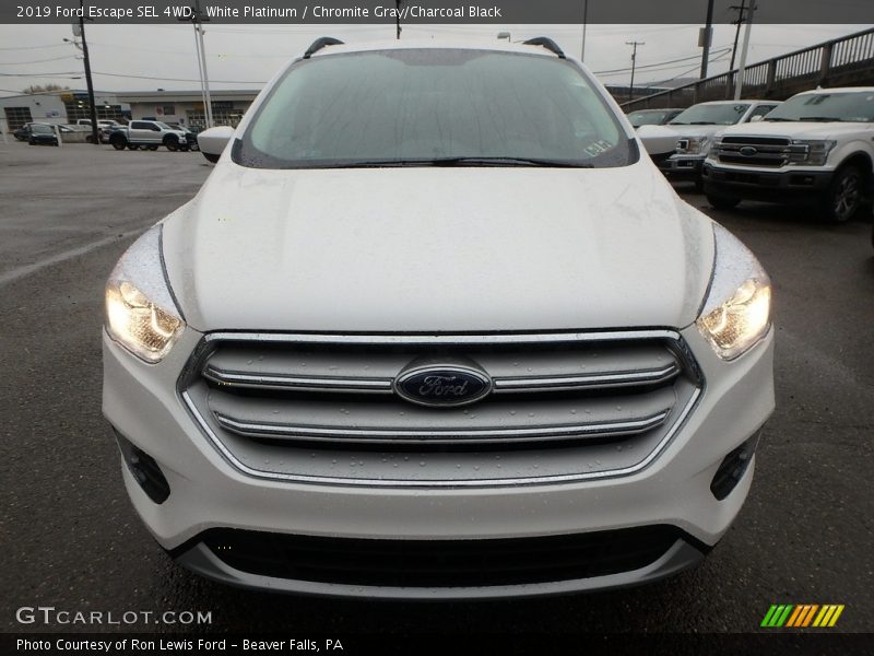 White Platinum / Chromite Gray/Charcoal Black 2019 Ford Escape SEL 4WD