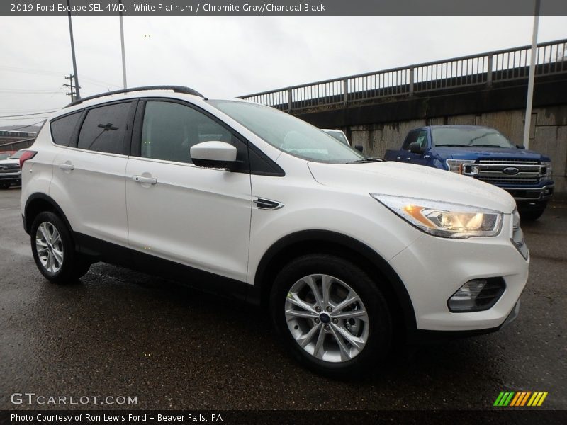 White Platinum / Chromite Gray/Charcoal Black 2019 Ford Escape SEL 4WD