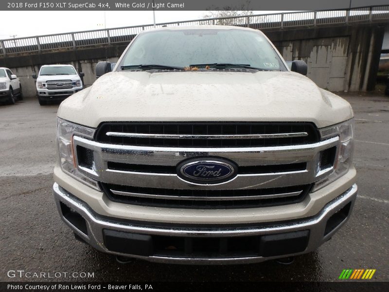 White Gold / Light Camel 2018 Ford F150 XLT SuperCab 4x4