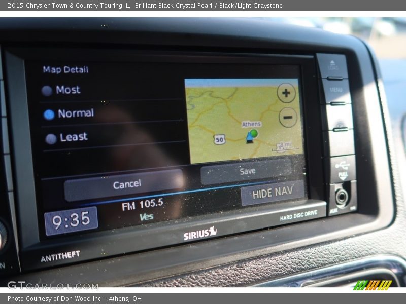 Brilliant Black Crystal Pearl / Black/Light Graystone 2015 Chrysler Town & Country Touring-L