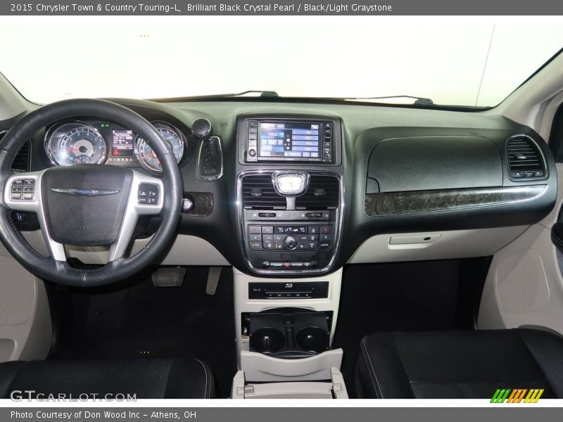 Brilliant Black Crystal Pearl / Black/Light Graystone 2015 Chrysler Town & Country Touring-L