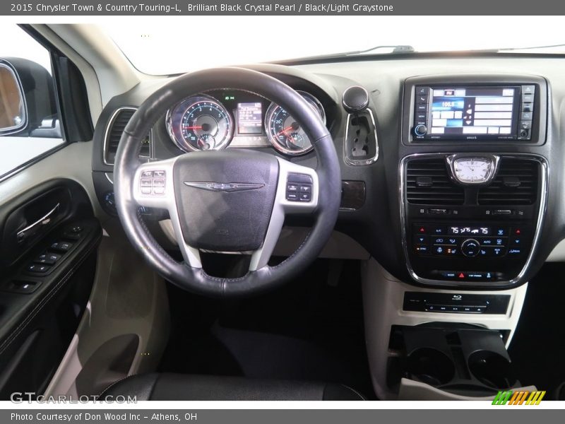 Brilliant Black Crystal Pearl / Black/Light Graystone 2015 Chrysler Town & Country Touring-L