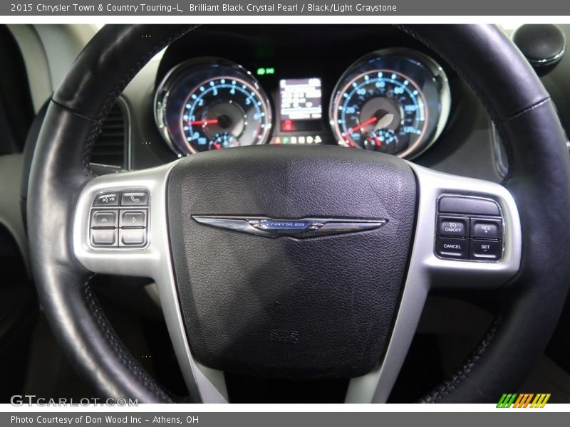Brilliant Black Crystal Pearl / Black/Light Graystone 2015 Chrysler Town & Country Touring-L