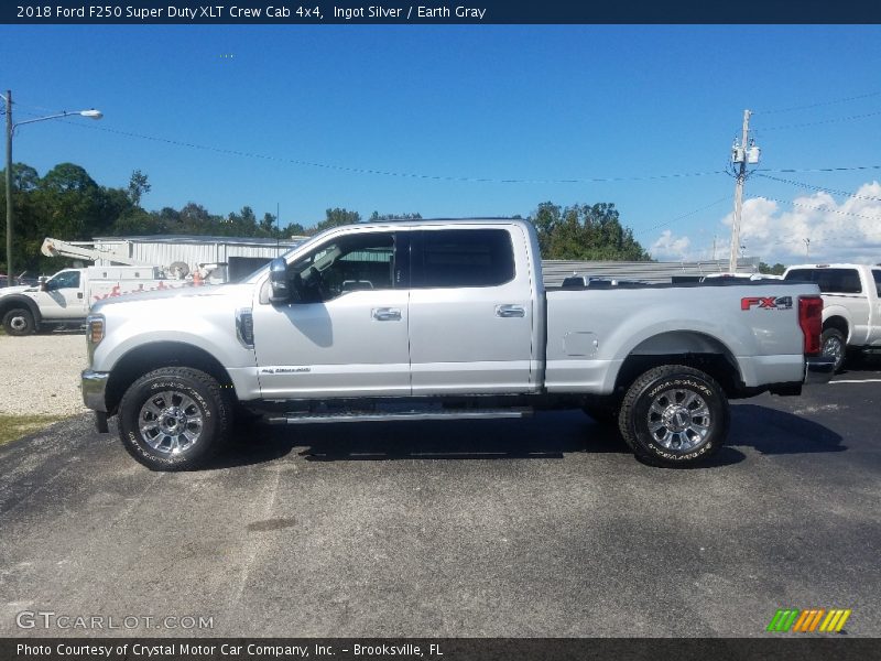 Ingot Silver / Earth Gray 2018 Ford F250 Super Duty XLT Crew Cab 4x4