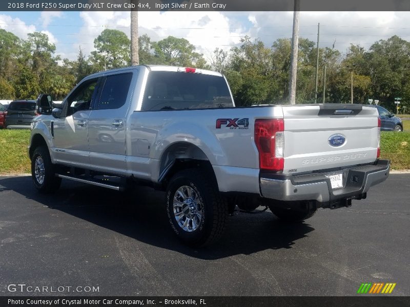 Ingot Silver / Earth Gray 2018 Ford F250 Super Duty XLT Crew Cab 4x4