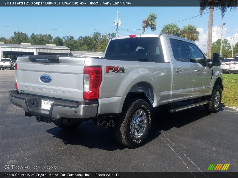 Ingot Silver / Earth Gray 2018 Ford F250 Super Duty XLT Crew Cab 4x4