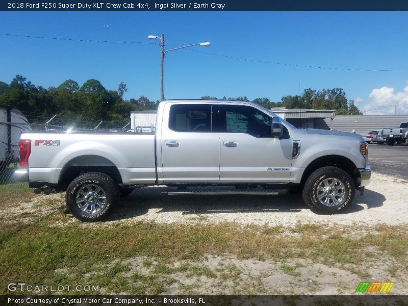 Ingot Silver / Earth Gray 2018 Ford F250 Super Duty XLT Crew Cab 4x4