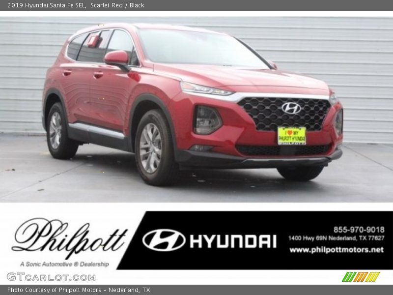 Scarlet Red / Black 2019 Hyundai Santa Fe SEL