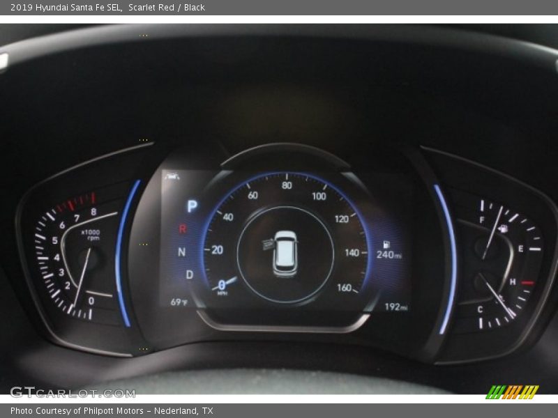 Scarlet Red / Black 2019 Hyundai Santa Fe SEL