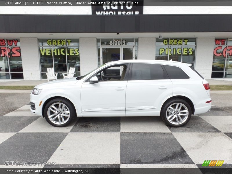 Glacier White Metallic / Pistachio Beige 2018 Audi Q7 3.0 TFSI Prestige quattro