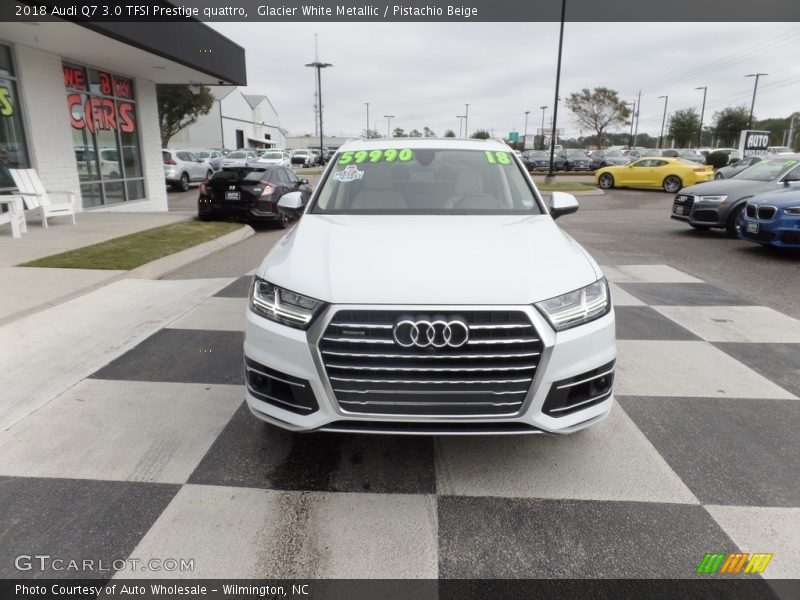 Glacier White Metallic / Pistachio Beige 2018 Audi Q7 3.0 TFSI Prestige quattro