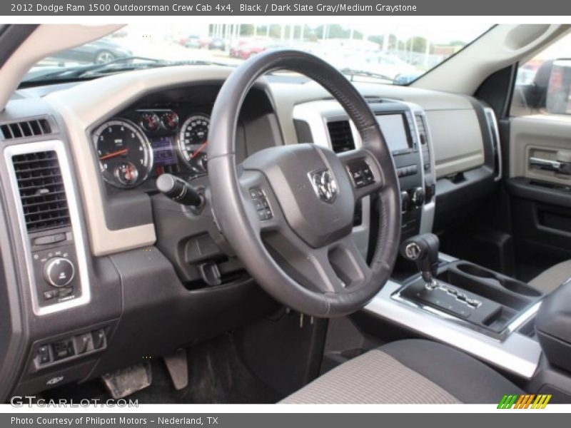 Black / Dark Slate Gray/Medium Graystone 2012 Dodge Ram 1500 Outdoorsman Crew Cab 4x4
