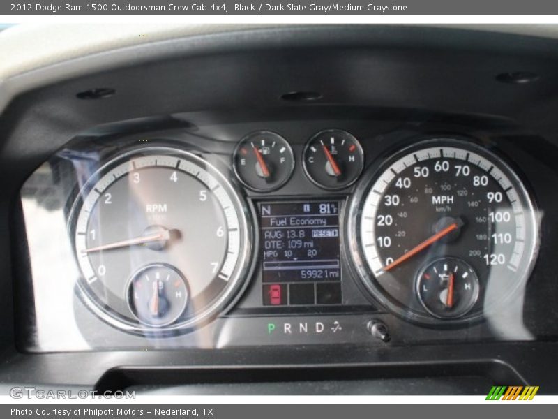 Black / Dark Slate Gray/Medium Graystone 2012 Dodge Ram 1500 Outdoorsman Crew Cab 4x4