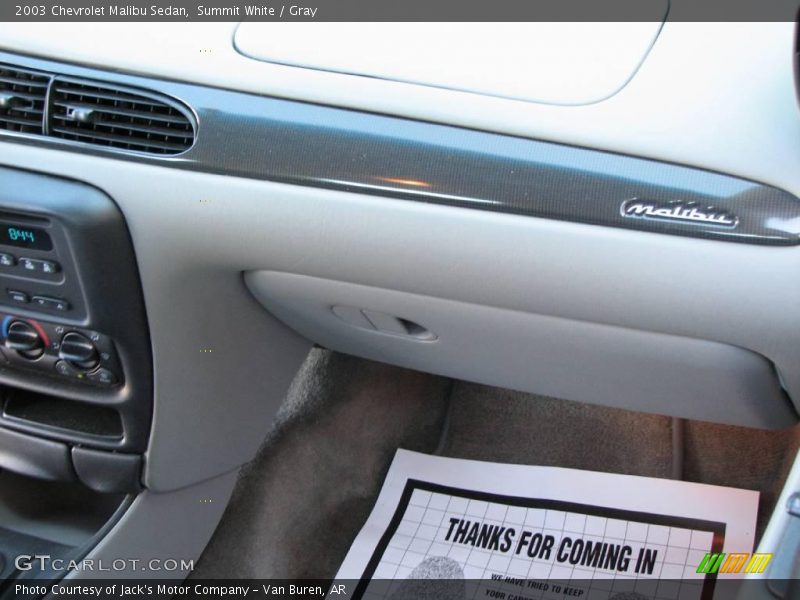 Summit White / Gray 2003 Chevrolet Malibu Sedan