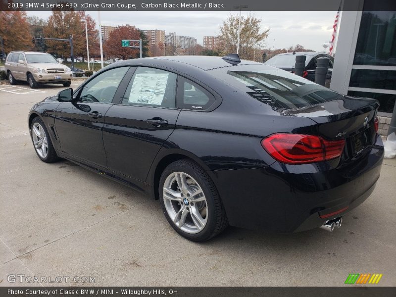 Carbon Black Metallic / Black 2019 BMW 4 Series 430i xDrive Gran Coupe