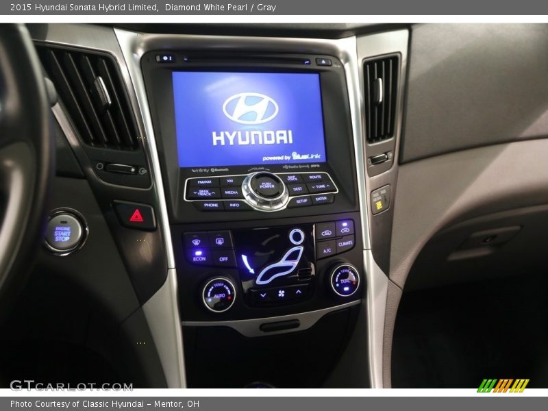 Diamond White Pearl / Gray 2015 Hyundai Sonata Hybrid Limited