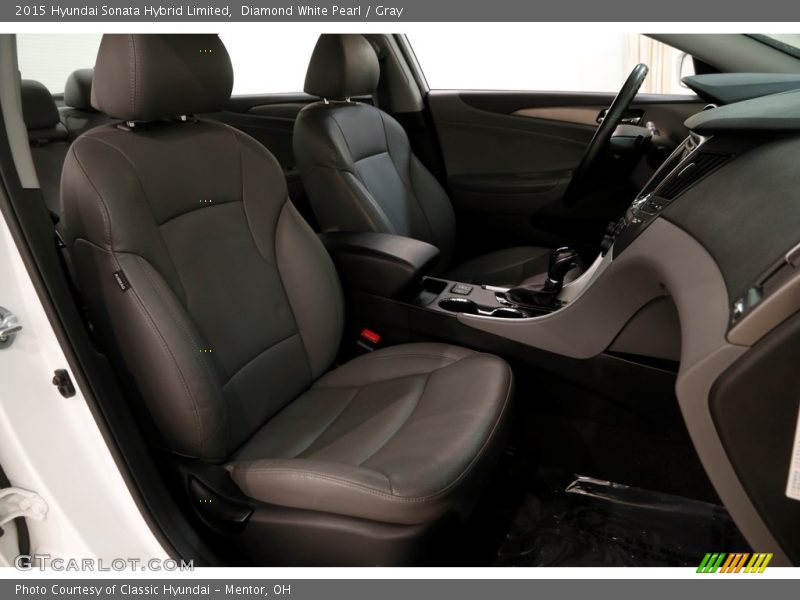 Diamond White Pearl / Gray 2015 Hyundai Sonata Hybrid Limited