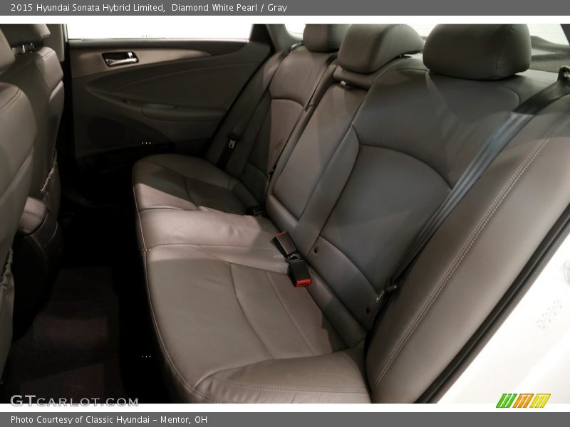Diamond White Pearl / Gray 2015 Hyundai Sonata Hybrid Limited