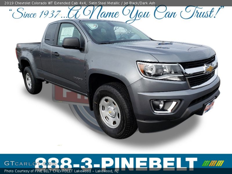 Satin Steel Metallic / Jet Black/Dark Ash 2019 Chevrolet Colorado WT Extended Cab 4x4
