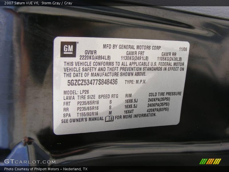 Storm Gray / Gray 2007 Saturn VUE V6