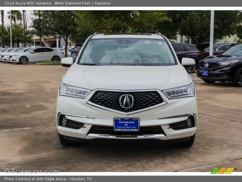 White Diamond Pearl / Espresso 2019 Acura MDX Advance