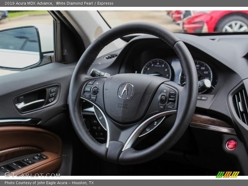 White Diamond Pearl / Espresso 2019 Acura MDX Advance
