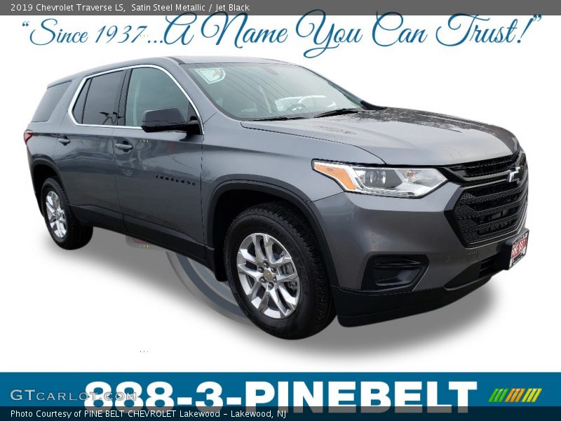 Satin Steel Metallic / Jet Black 2019 Chevrolet Traverse LS