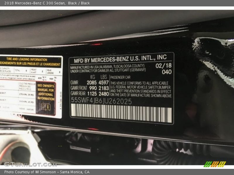 Black / Black 2018 Mercedes-Benz C 300 Sedan