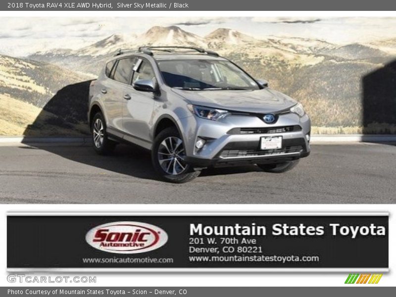 Silver Sky Metallic / Black 2018 Toyota RAV4 XLE AWD Hybrid
