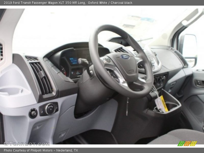 Oxford White / Charcoal black 2019 Ford Transit Passenger Wagon XLT 350 MR Long