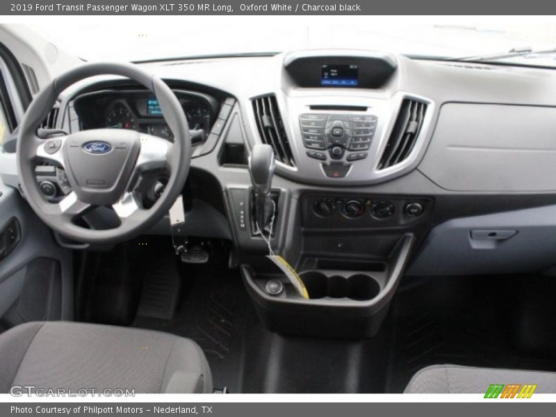 Oxford White / Charcoal black 2019 Ford Transit Passenger Wagon XLT 350 MR Long