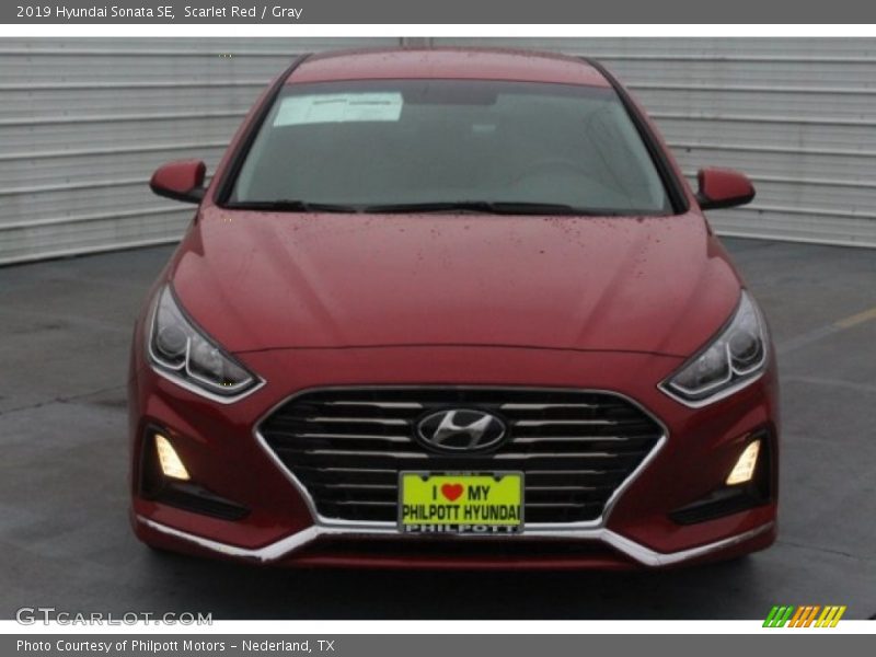 Scarlet Red / Gray 2019 Hyundai Sonata SE