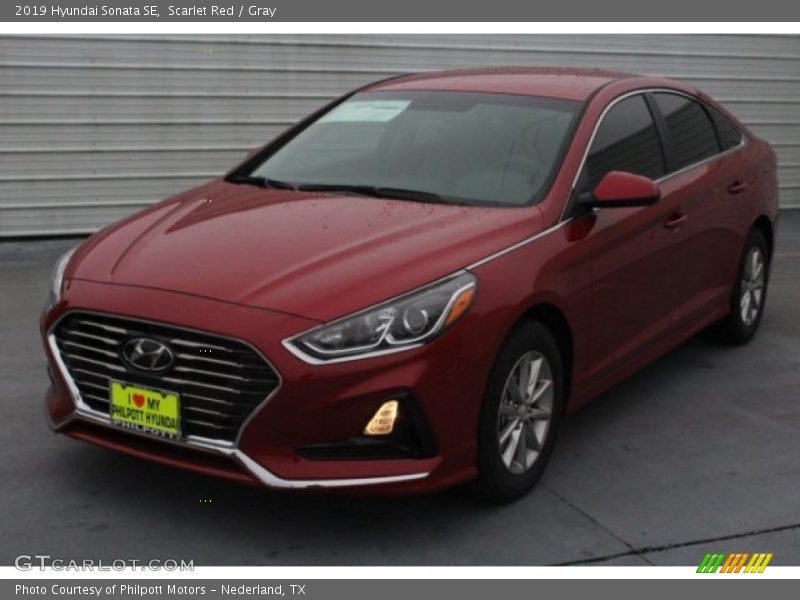 Scarlet Red / Gray 2019 Hyundai Sonata SE