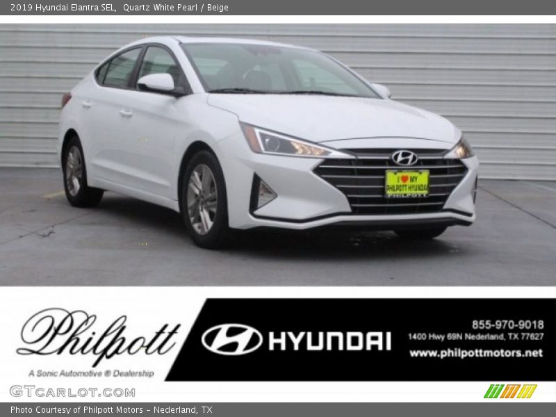 Quartz White Pearl / Beige 2019 Hyundai Elantra SEL