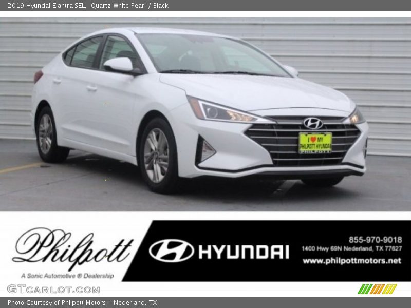 Quartz White Pearl / Black 2019 Hyundai Elantra SEL
