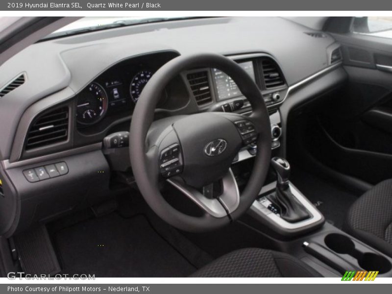 Quartz White Pearl / Black 2019 Hyundai Elantra SEL