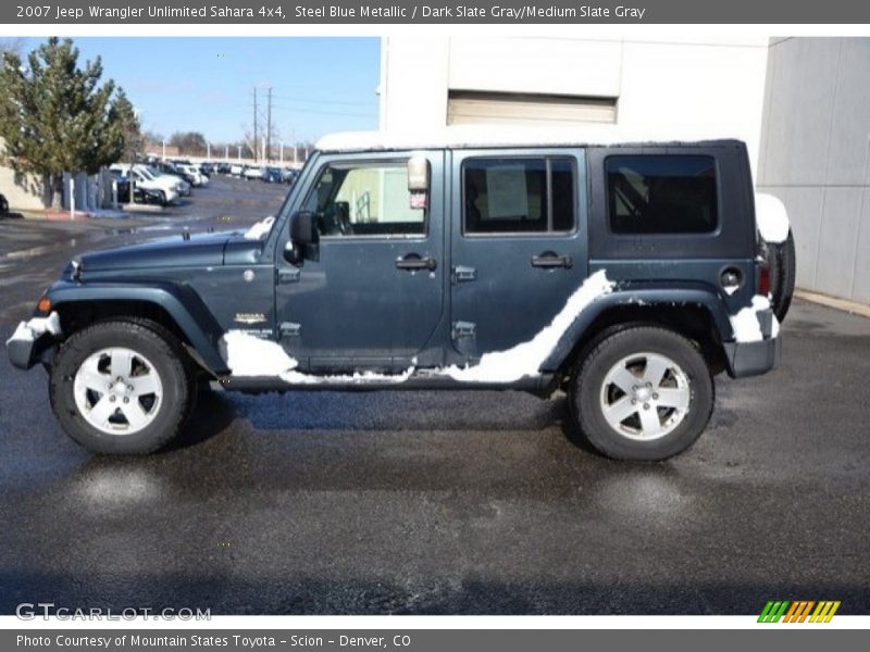 Steel Blue Metallic / Dark Slate Gray/Medium Slate Gray 2007 Jeep Wrangler Unlimited Sahara 4x4
