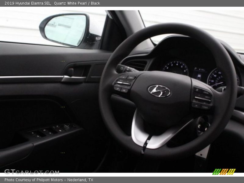 Quartz White Pearl / Black 2019 Hyundai Elantra SEL