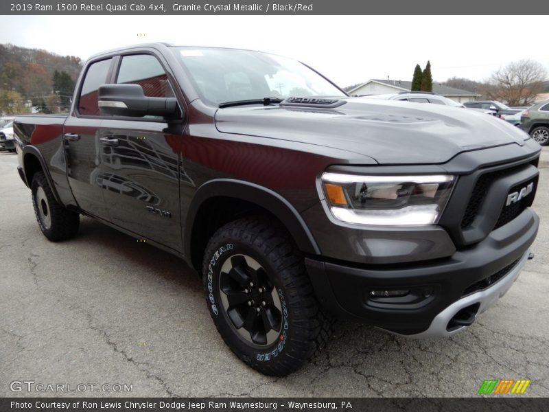 Granite Crystal Metallic / Black/Red 2019 Ram 1500 Rebel Quad Cab 4x4