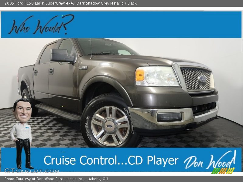 Dark Shadow Grey Metallic / Black 2005 Ford F150 Lariat SuperCrew 4x4