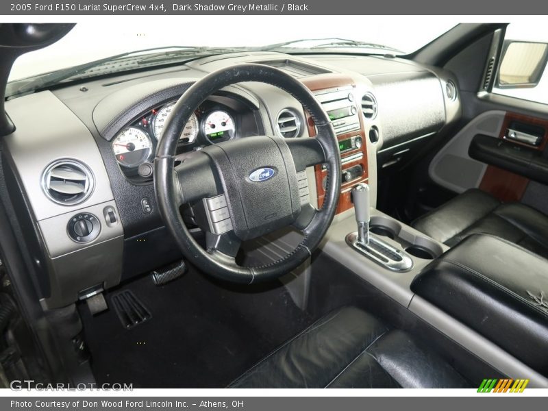 Dark Shadow Grey Metallic / Black 2005 Ford F150 Lariat SuperCrew 4x4