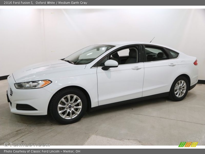 Oxford White / Medium Earth Gray 2016 Ford Fusion S
