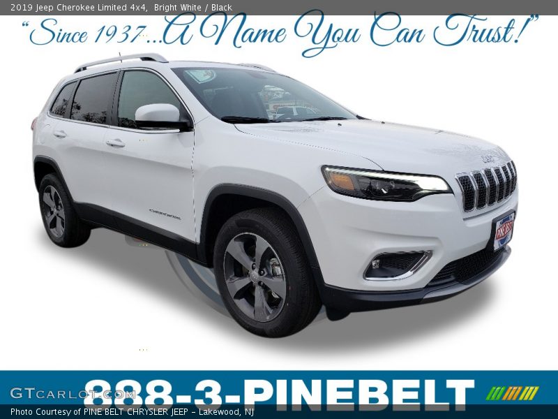 Bright White / Black 2019 Jeep Cherokee Limited 4x4