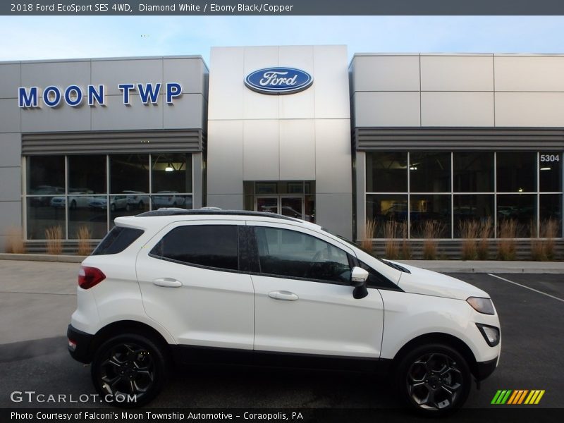 Diamond White / Ebony Black/Copper 2018 Ford EcoSport SES 4WD