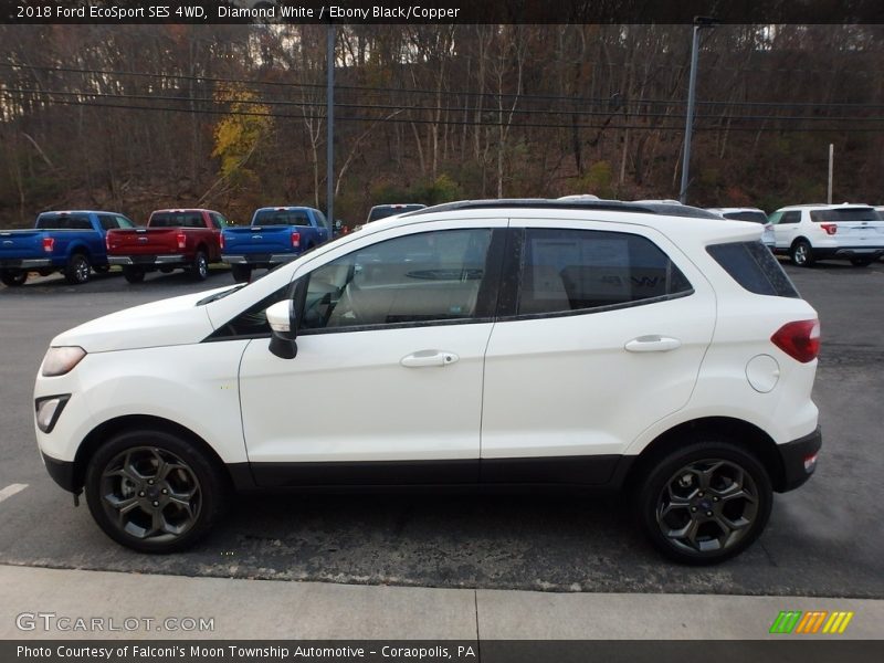 Diamond White / Ebony Black/Copper 2018 Ford EcoSport SES 4WD