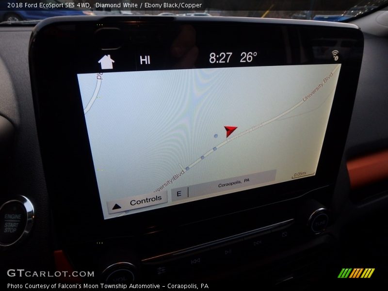 Diamond White / Ebony Black/Copper 2018 Ford EcoSport SES 4WD