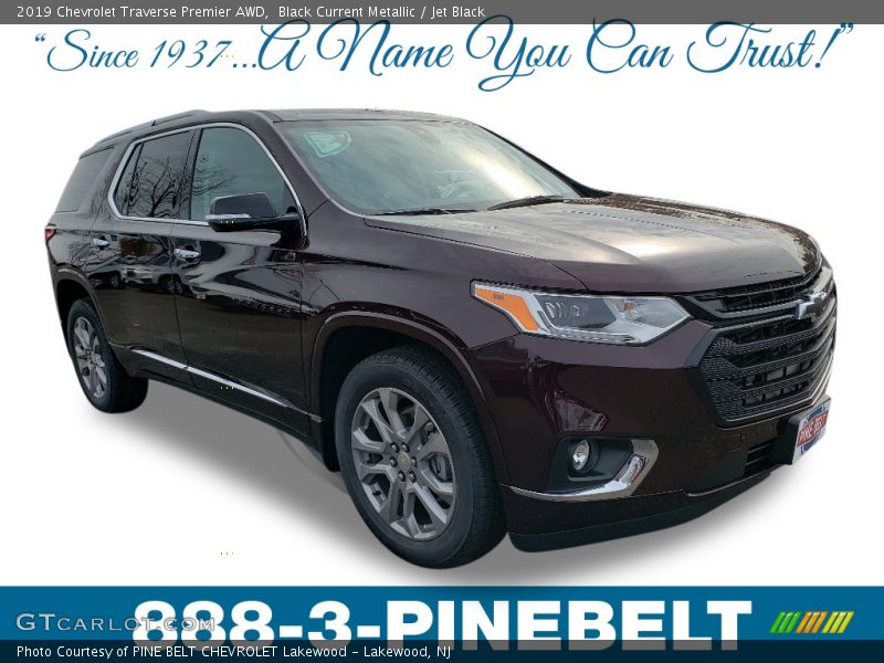 Black Current Metallic / Jet Black 2019 Chevrolet Traverse Premier AWD