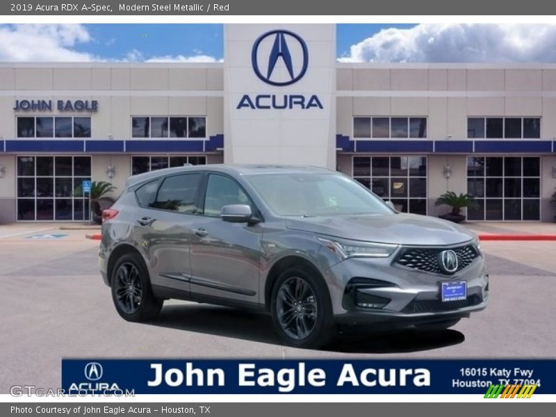 Modern Steel Metallic / Red 2019 Acura RDX A-Spec