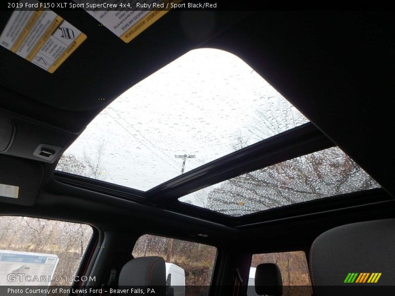 Sunroof of 2019 F150 XLT Sport SuperCrew 4x4